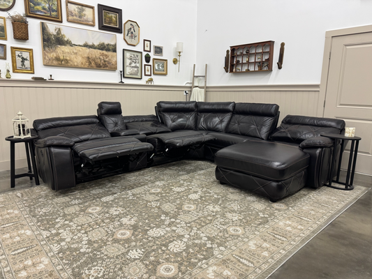 Rooms To Go 6-Piece Leather Reclining Sectional