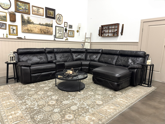 Rooms To Go 6-Piece Leather Reclining Sectional