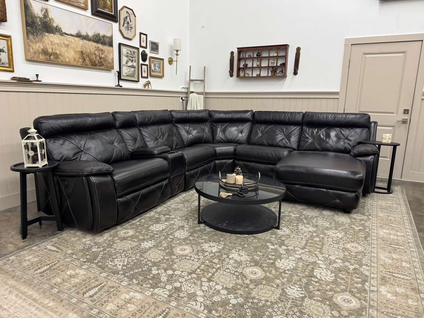 Rooms To Go 6-Piece Leather Reclining Sectional